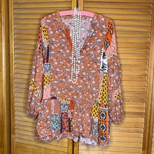 70s Shabby Chic patterned tunic